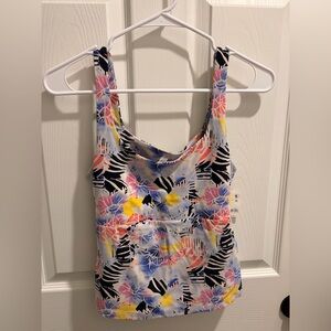 Free People Movement floral tank top open back NWT